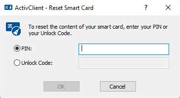 reset smart card|unblock smart card.